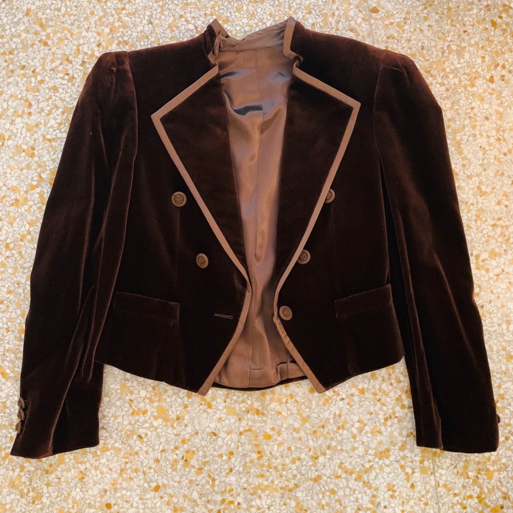 Brown velvet blazer